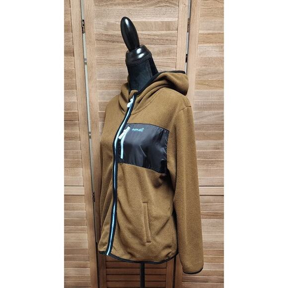 Monet Skateboards Soft Hoodie Jacket Adults Size Medium Brown Full Zip Everyday - Picture 5 of 8